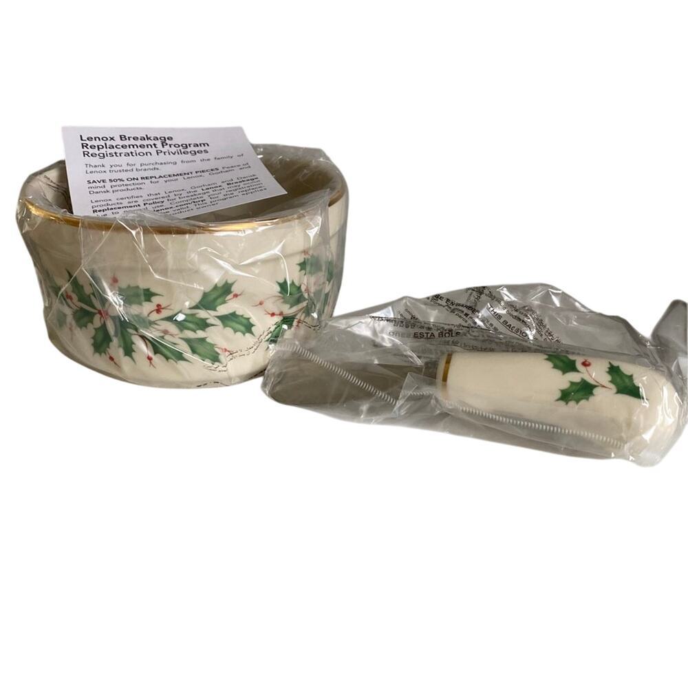 Lenox Holiday Dip Bowl With Spreader - Picture 4 of 4